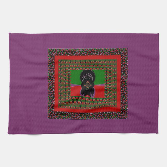 Jambo Kenya Art Print Tea Towel (Horizontal)