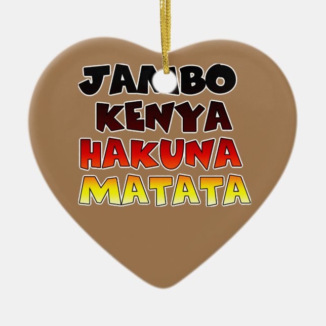 Jambo Kenya Hakuna Matata Ceramic Tree Decoration (Front)
