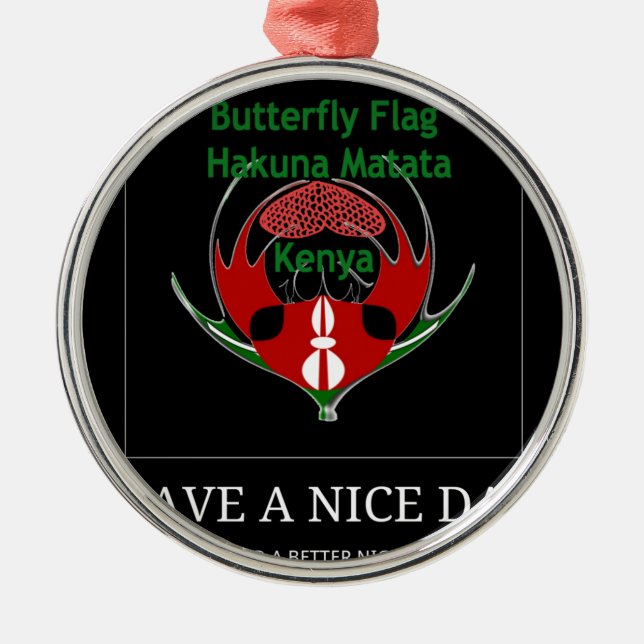 Jambo Kenya Metal Tree Decoration (Front)