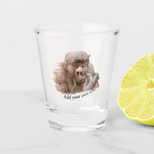 Jambo The Hairless Chimp (change to your own text) Shot Glass