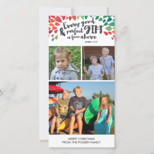 James 1:17 Religious Christmas Photo Card