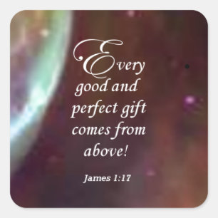 James 1:17 square sticker