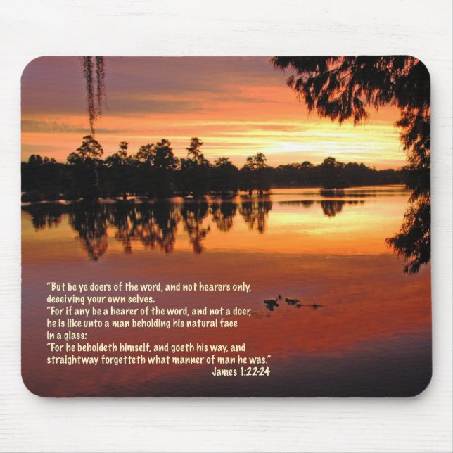 James 1:22-24 Scripture Mouse Pad (Front)