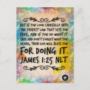 James 1:25 Bible Verse Memory Card - Postcard
