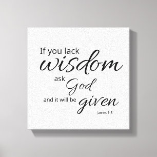 James 1:5 Canvas Text Art   God's Wisdom Print