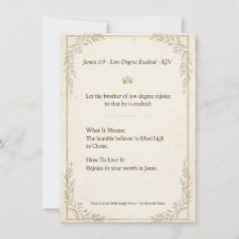 James 1:9 KJV Bible Study Card