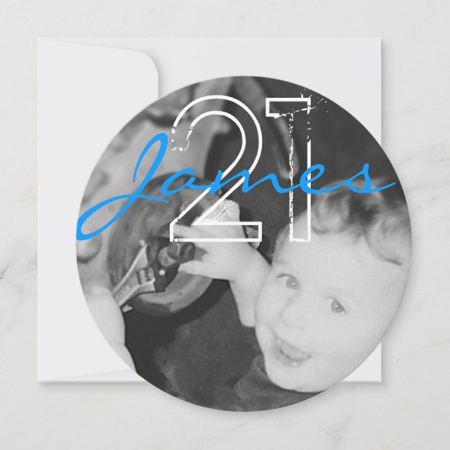 James 21st (Circle Range) Invitation (Front)