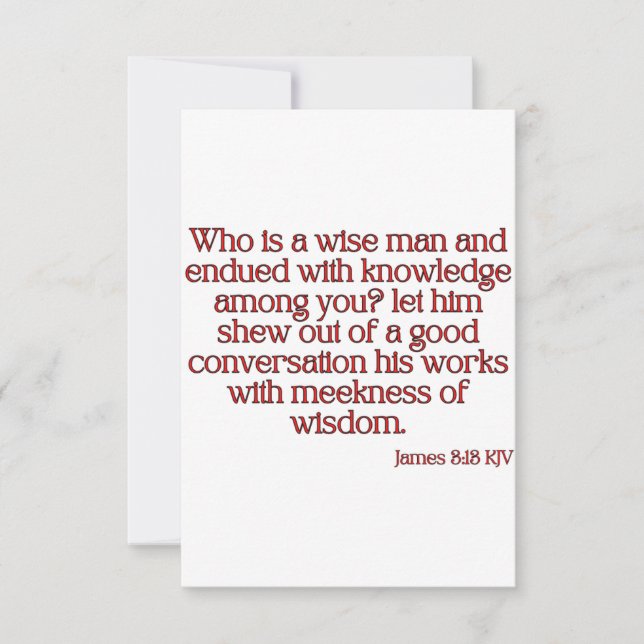 James 3:13 KJV Bible Verse Flat Greeting Card (Front)