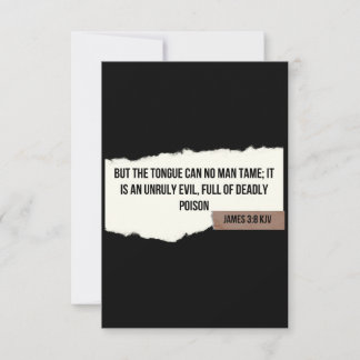 James 3:8 KJV Bible Verse Flat Greeting Card