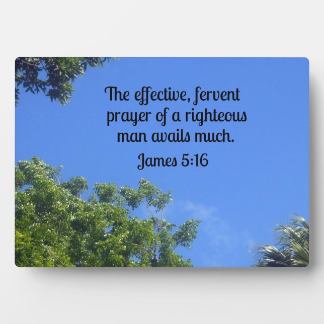 James 5:16 The effective, fervent prayer... Plaque (Front)