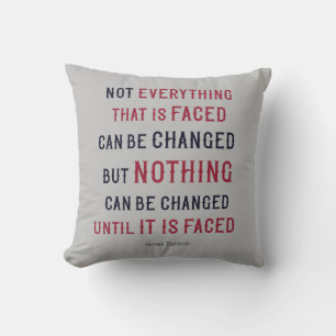 James Baldwin Change Typography Throw Pillow