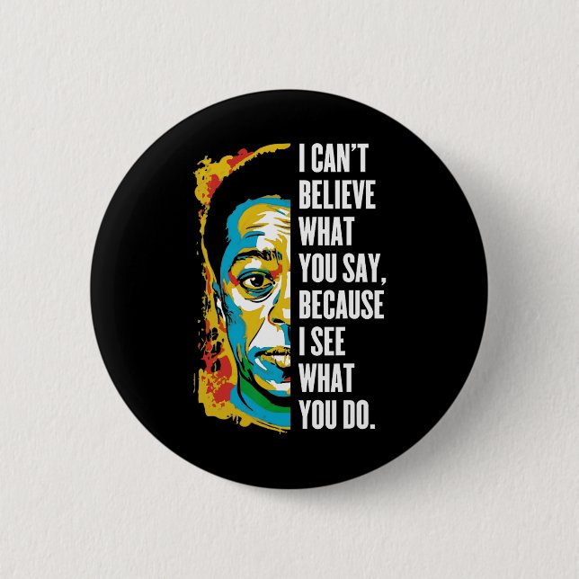James Baldwin Graffiti Art Juneteenth Black Histor 6 Cm Round Badge (Front)