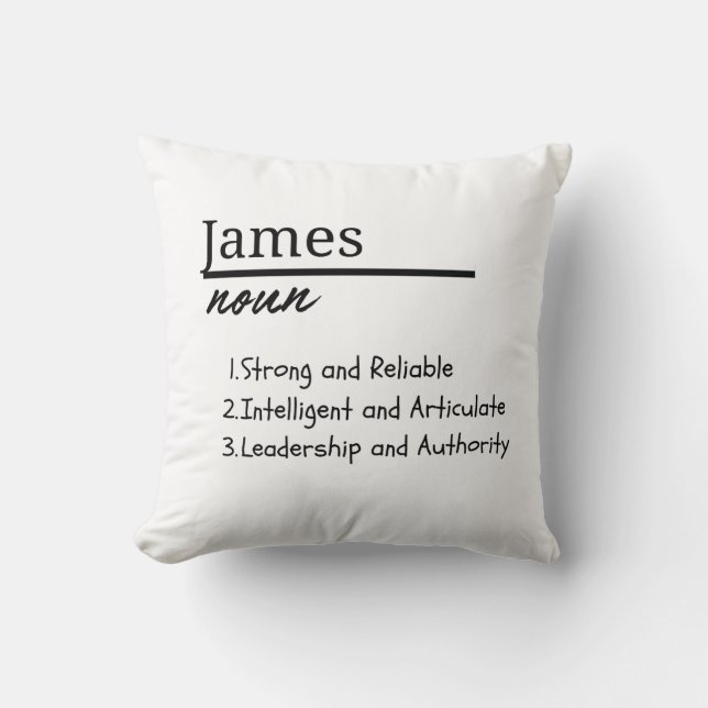 James, Boy Personalised Name Definition  Cushion (Front)