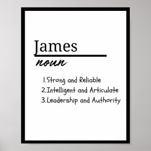 James, Boy Personalised Name Definition Poster