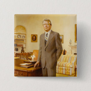 James Carter White House Presidential Portrait 15 Cm Square Badge