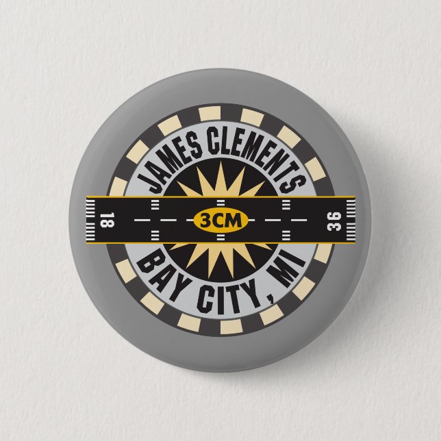 James Clements Airport Bay City MI 3CM 6 Cm Round Badge (Front)