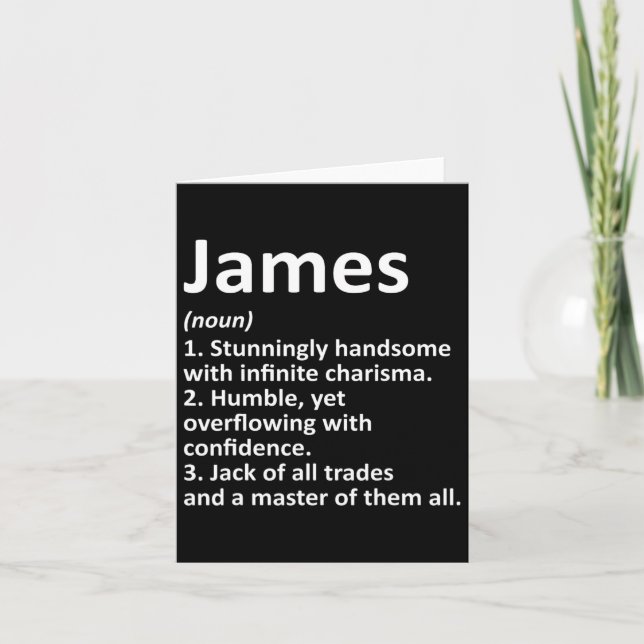 James Definition Personalised Name Funny Birthday  Card (Front)