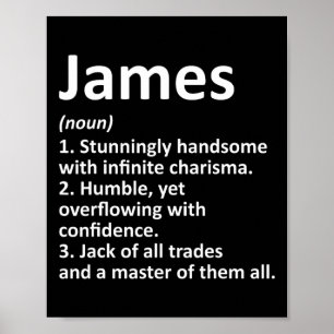 James Definition Personalised Name Funny Birthday Poster