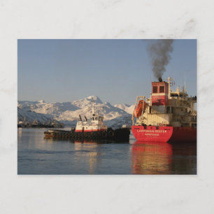 James Dunlap Tugboat in Dutch Harbour Announcement Postcard