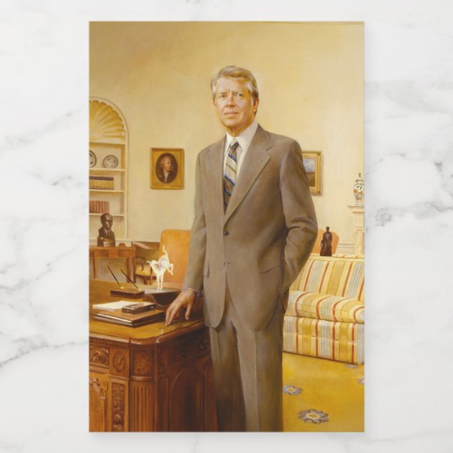 James Earl Carter Painted US President Portrait  Food Label (Single Label)