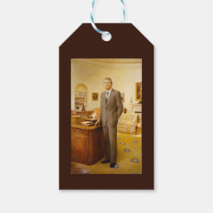 James Earl Carter Painted US President Portrait Gift Tags