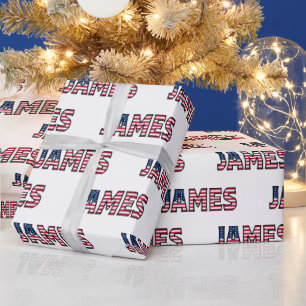 James First Name USA US Gift Paper
