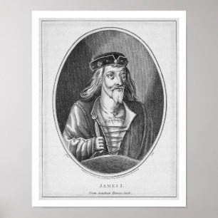 James I (1394-1437), King of Scotland, from Johnst Poster
