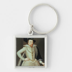 James I, half-length portrait Key Ring