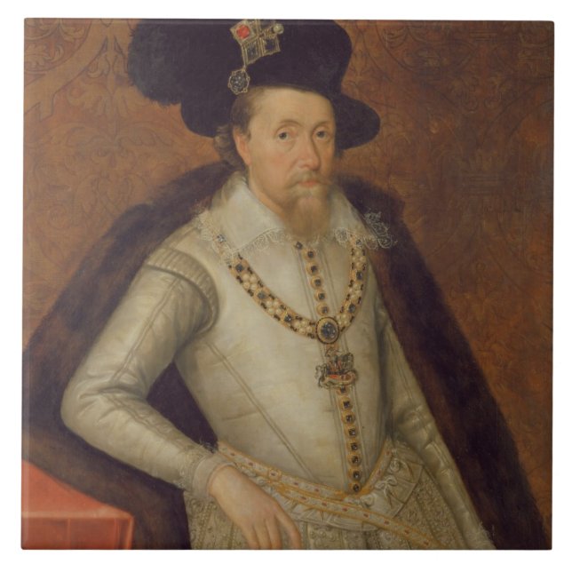 James I of England, and VI of Scotland Tile (Front)