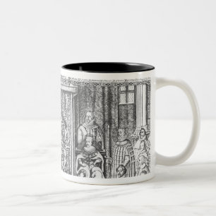 James I of England at Court Two-Tone Coffee Mug