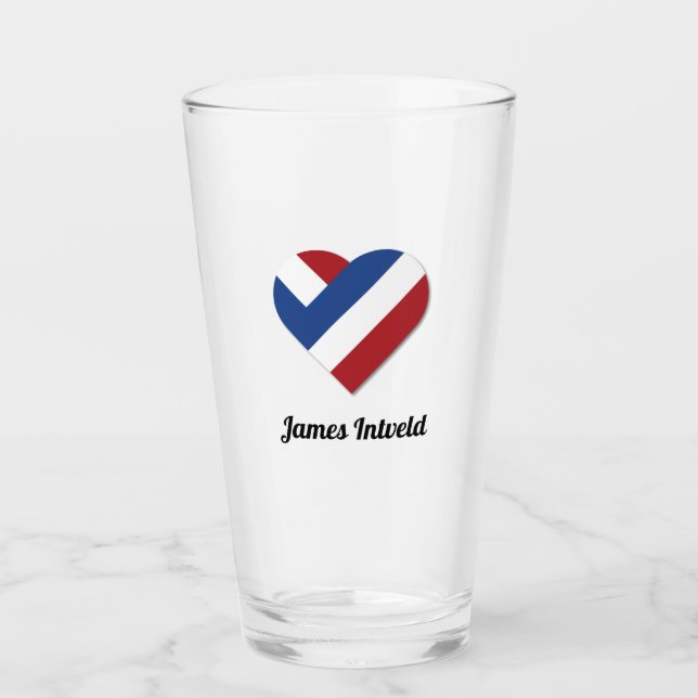 James Intveld with Netherlands Heart Flag Glass (Front)
