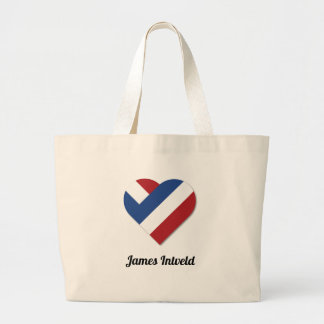 James Intveld with Netherlands Heart Large Tote Bag