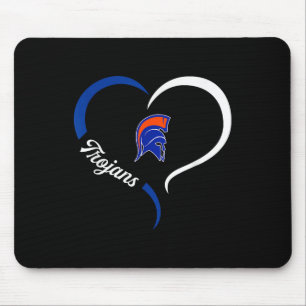 James Island Charter Trojans Logo Half Heart Sloga Mouse Pad