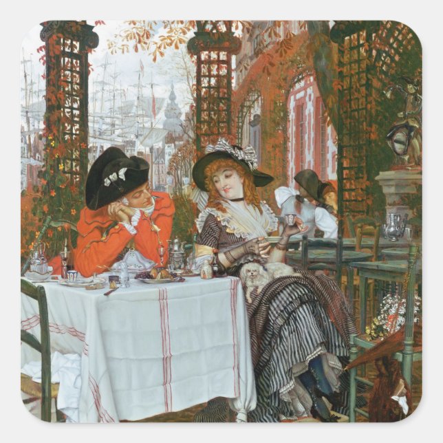 James Jacques Joseph Tissot | A Luncheon Square Sticker (Front)