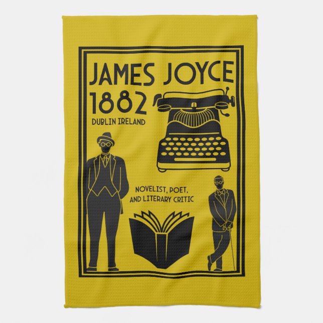 James Joyce Dublin Ireland Tea Towel (Vertical)