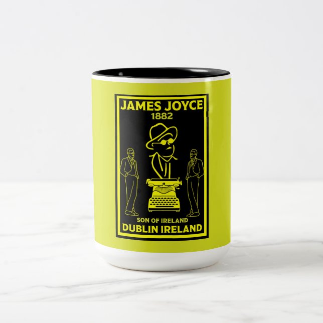 James Joyce Dublin Ireland Two-Tone Coffee Mug (Center)