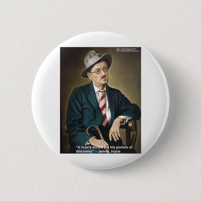James Joyce "Errors/Portals" Quote Gifts & Cards 6 Cm Round Badge (Front)