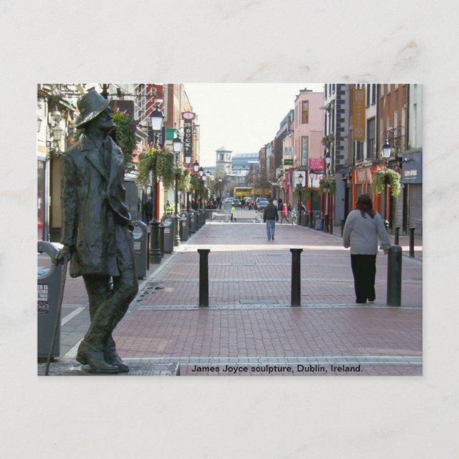 James Joyce Irish author sculpture, Dublin Ireland Postcard (Front)