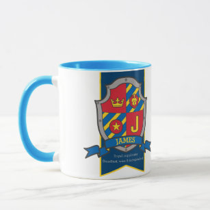 James knight shield red blue name meaning mug