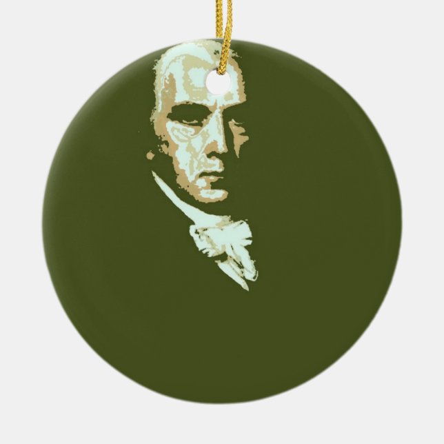 James Madison 4 Ceramic Tree Decoration (Front)