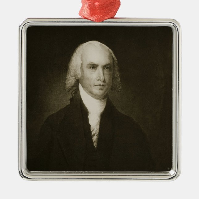James Madison, 4th President of the United States Metal Tree Decoration (Front)