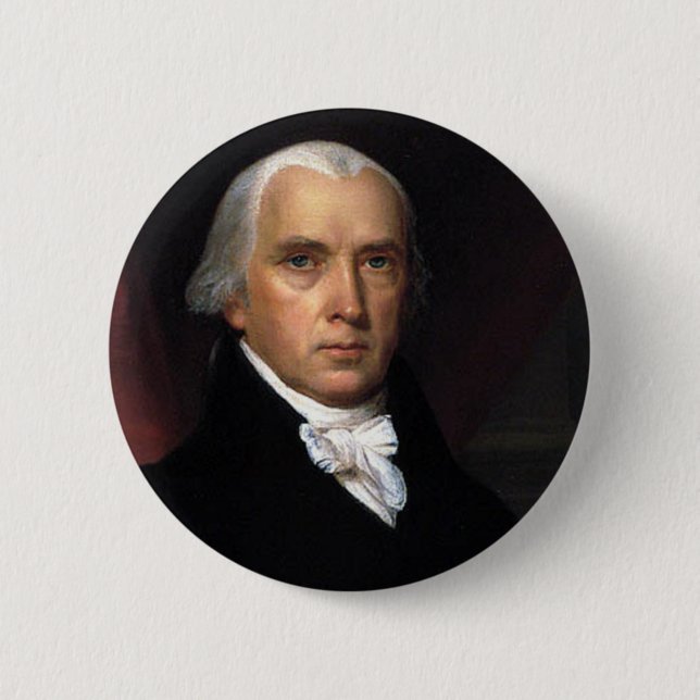 James Madison 6 Cm Round Badge (Front)
