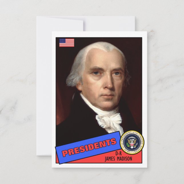 James Madison Baseball Card (Front)