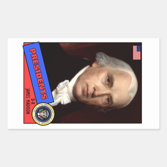 James Madison Baseball Card Rectangular Sticker (Front)