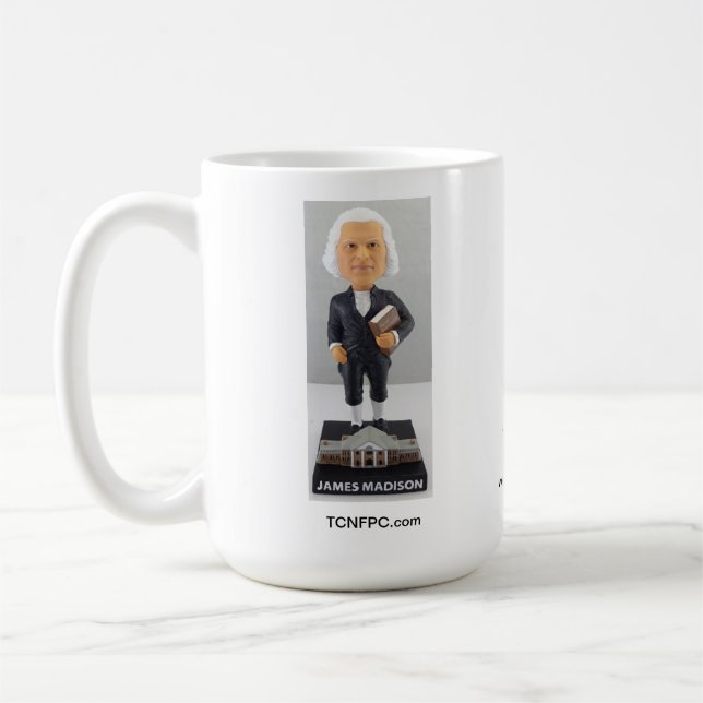 James Madison Bobble Head Doll Mug (Left)