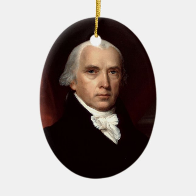 James Madison Ceramic Tree Decoration (Front)