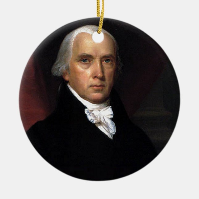 James Madison Ceramic Tree Decoration (Front)