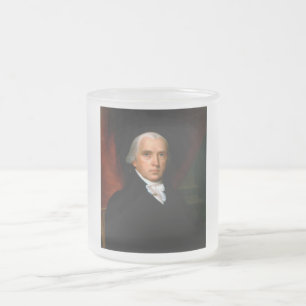 James Madison the 4th President: Colonial America Frosted Glass Coffee Mug