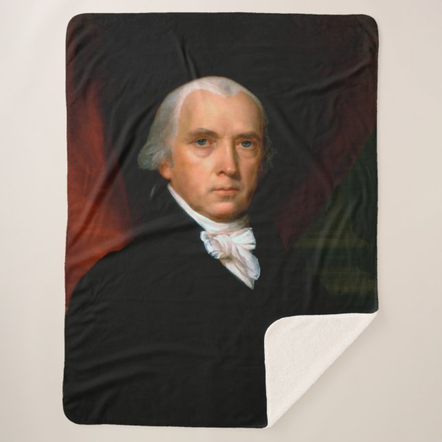James Madison the 4th President: Colonial America Sherpa Blanket (Front)