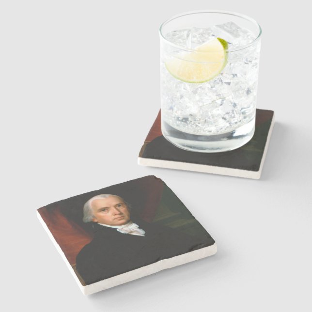 James Madison the 4th President: Colonial America Stone Coaster (Side)